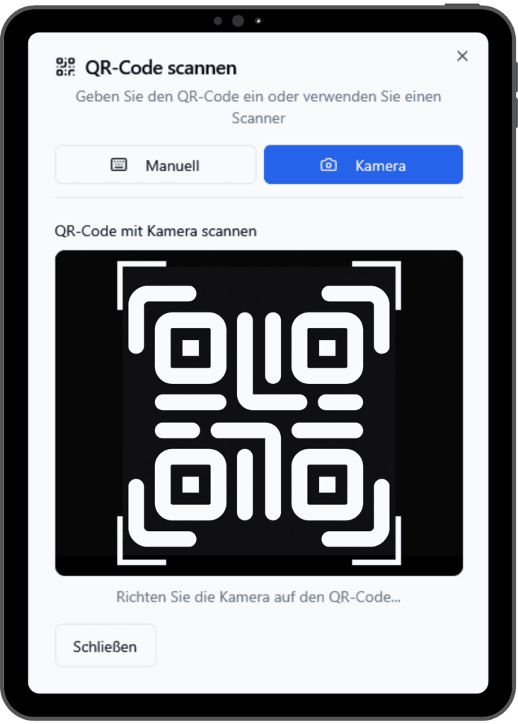 QR-Code für die digitale Schlüsselverwaltung in KeyVault auf einem Smartphone-Bildschirm